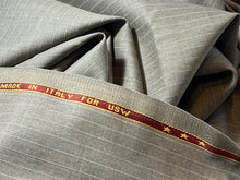 Load image into Gallery viewer, FF#166 Light Grey Taupe Pinstripe Super 130's 100% Wool Remnant 90% Off!! 2x Available