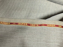 Load image into Gallery viewer, FF#166 Light Grey Taupe Pinstripe Super 130's 100% Wool Remnant 90% Off!! 2x Available