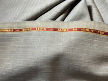 Load image into Gallery viewer, FF#166 Light Grey Taupe Pinstripe Super 130's 100% Wool Remnant 90% Off!! 2x Available