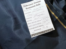 Load image into Gallery viewer, FF#174 Navy Diamond Jacquard Super 130's 100% Wool GabardineRemnant 75% Off!!