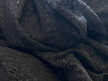 Load image into Gallery viewer, #1647 Black Pointe D'esprit 92% Polyester 8% Spandex Knit Remnant