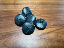 Load image into Gallery viewer, Blue Grey Woven Leather Button