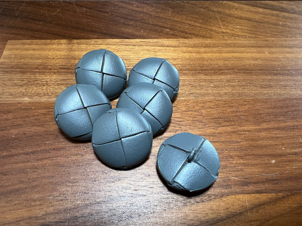 Grey Woven Leather Buttons.