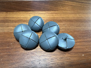 Grey Woven Leather Buttons.