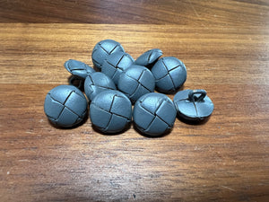 Grey Woven Leather Buttons.