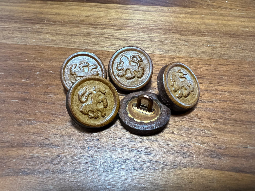 Lion Shank Leather Button.    Price per Button