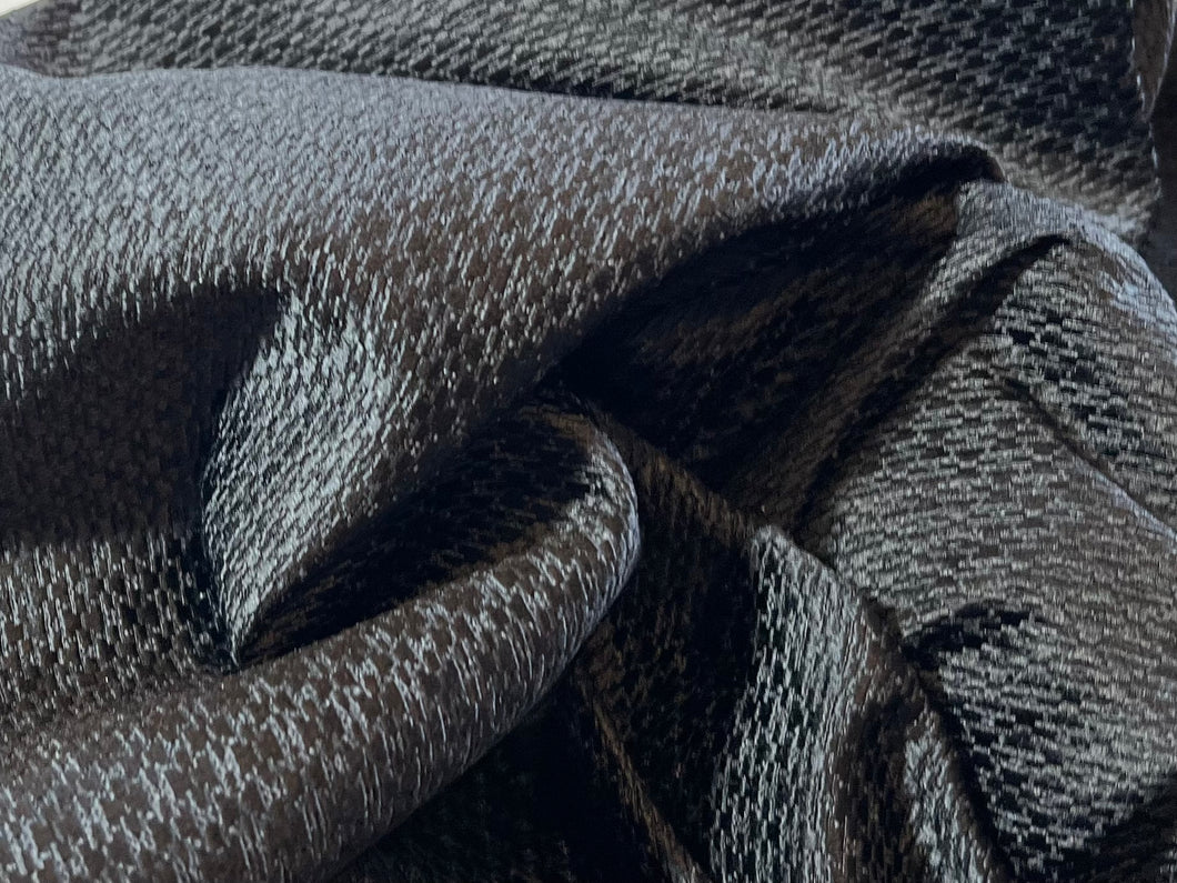 Black Lightweight 100% Silk Matelasse  1/4 Metre Price