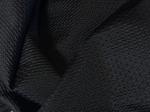 Navy & Black Lightweight 100% Silk Matelasse  1/4 Metre Price