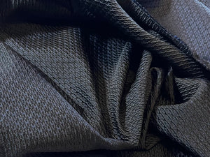 Navy & Black Lightweight 100% Silk Matelasse  1/4 Metre Price