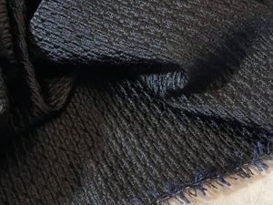 Navy & Black Lightweight 100% Silk Matelasse  1/4 Metre Price