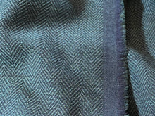 Load image into Gallery viewer, Green &amp; Navy Lightweight 100% Wool Herringbone     1/4 Metre Price
