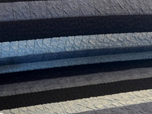 Load image into Gallery viewer, Blue Textured Stripe Cable Knit 93% Polyester 5% Rayon 2% Spandex