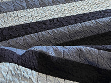 Load image into Gallery viewer, Blue Textured Stripe Cable Knit 93% Polyester 5% Rayon 2% Spandex