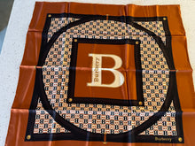 Load image into Gallery viewer, Designer Orange Logo 100% Silk Scarf  50% Off Only 1x Available