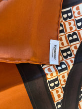 Load image into Gallery viewer, Designer Orange Logo 100% Silk Scarf  50% Off Only 1x Available