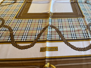 Designer Camel Equestrian Large 100% Silk Scarf Shawl 75% Off Only 1x Available