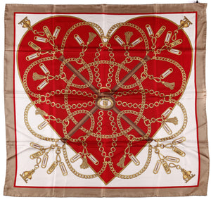 Designer Love Heart 100% Silk Scarf  50% Off Only 1x Available