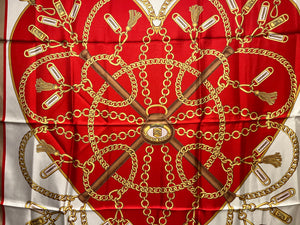 Designer Love Heart 100% Silk Scarf  50% Off Only 1x Available