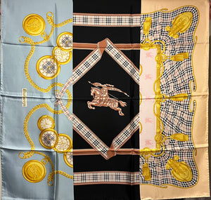 Designer Montage Print 100% Silk Scarf  50% Off Only 1x Available