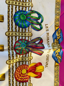 Vintage Les Rubans du Cheval 100% Silk Scarf 50% off!  Only 1x Available