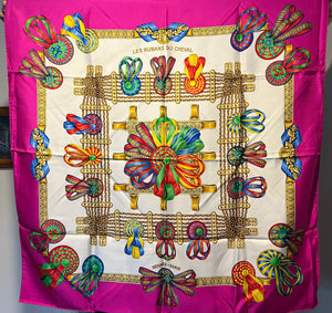 Vintage Les Rubans du Cheval 100% Silk Scarf 50% off!  Only 1x Available