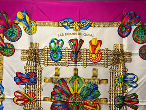 Vintage Les Rubans du Cheval 100% Silk Scarf 50% off!  Only 1x Available
