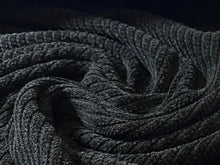 Load image into Gallery viewer, Black 94% Polyester 5% Rayon 1% Elastane Chenille  Price per METRE