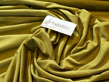 Load image into Gallery viewer, Dark chartreuse 95% Bamboo 5% Spandex Knit.    1/4 Meter Price