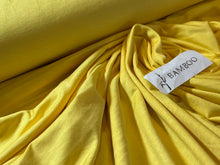 Load image into Gallery viewer, Sunshine Yellow 95% Bamboo 5% Spandex Knit.    1/4 Meter Price