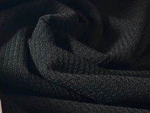 Load image into Gallery viewer, Black Waffle Knit 96% Bamboo Rayon 4% Spandex Knit    PRICE PER METRE