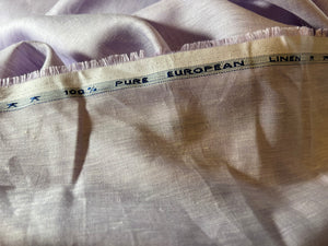 Mauve Flecked 100% Handkerchief Linen.  1/4 Metre Price