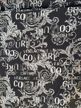 Load image into Gallery viewer, Designer Grey &amp; Black Baroque 100% Cotton Knit   1/4 Metre Price