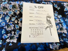 Load image into Gallery viewer, #1660 Tiny Floral Garden in Shades of Blue 100% Silk Georgette Remnant