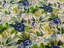 Load image into Gallery viewer, #1531 Designer Blue Abstract Hydrangea Floral  100% Cotton Remnant
