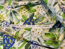 Load image into Gallery viewer, #1531 Designer Blue Abstract Hydrangea Floral  100% Cotton Remnant