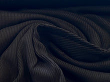 Load image into Gallery viewer, Black 68% Bamboo 28% Cotton 4% spandex rib knit.  1/4 Metre Price
