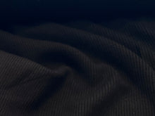 Load image into Gallery viewer, Black 68% Bamboo 28% Cotton 4% spandex rib knit.  1/4 Metre Price