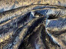 Load image into Gallery viewer, Steel Blue &amp; Silver Floral Matelasse.   1/4 Metre Price