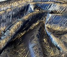 Load image into Gallery viewer, Steel Blue &amp; Silver Floral Matelasse.   1/4 Metre Price