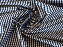 Load image into Gallery viewer, Blue &amp; White Gingham Shirting 100% Cotton.   1/4 Metre Price