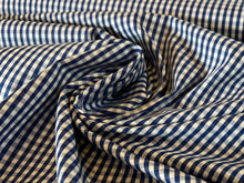 Load image into Gallery viewer, Blue &amp; White Gingham Shirting 100% Cotton.   1/4 Metre Price
