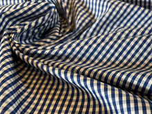 Load image into Gallery viewer, Blue &amp; White Gingham Shirting 100% Cotton.   1/4 Metre Price