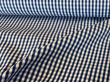 Load image into Gallery viewer, Blue &amp; White Gingham Shirting 100% Cotton.   1/4 Metre Price