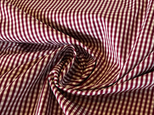 Load image into Gallery viewer, Burgundy &amp; White Gingham Shirting 100% Cotton.   1/4 Metre Price
