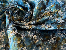 Load image into Gallery viewer, Blue &amp; Green Abstract Shirting 100% Cotton.   1/4 Metre Price