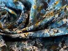 Load image into Gallery viewer, Blue &amp; Green Abstract Shirting 100% Cotton.   1/4 Metre Price