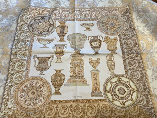 # Designer Tan & Gold 100% Cotton Panel       Price per Panel
