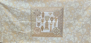 # Designer Tan & Gold 100% Cotton Panel       Price per Panel