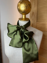 Load image into Gallery viewer, Loden Green Geometric 100% Silk Scarf