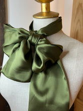 Load image into Gallery viewer, Loden Green Geometric 100% Silk Scarf